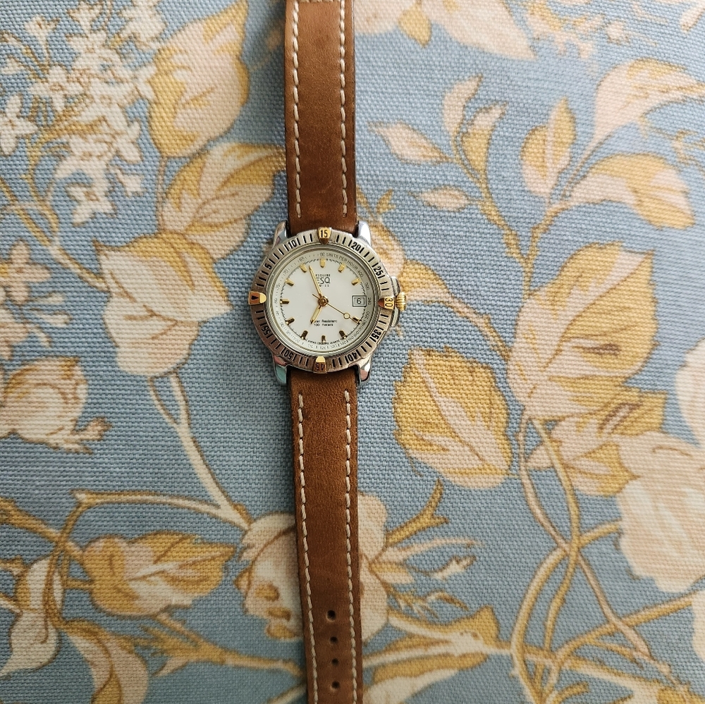ESQ watch Women Swiss quartz Esquire 100m WR. rotating Bezel, Lume, Date